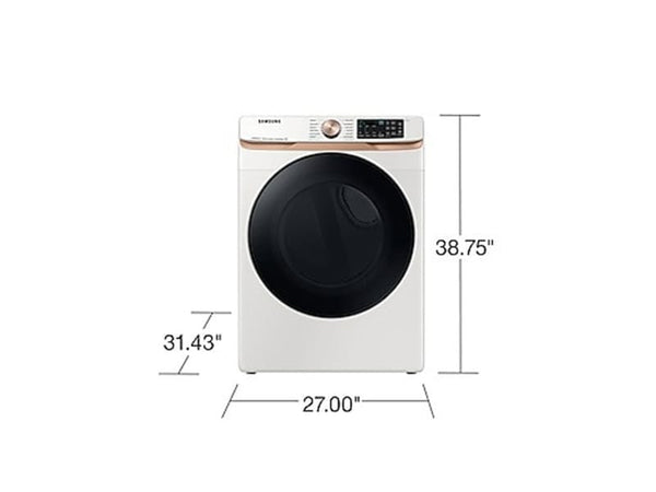 7.5 cu. ft. Smart Gas Dryer with Steam Sanitize+ and Sensor Dry in Ivory