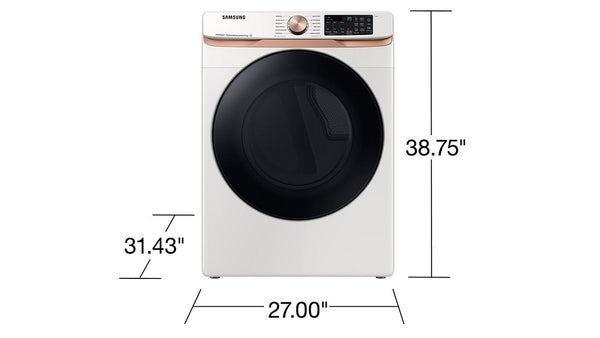 7.5 cu. ft. Smart Electric Dryer with Steam Sanitize+ and Sensor Dry in Ivory