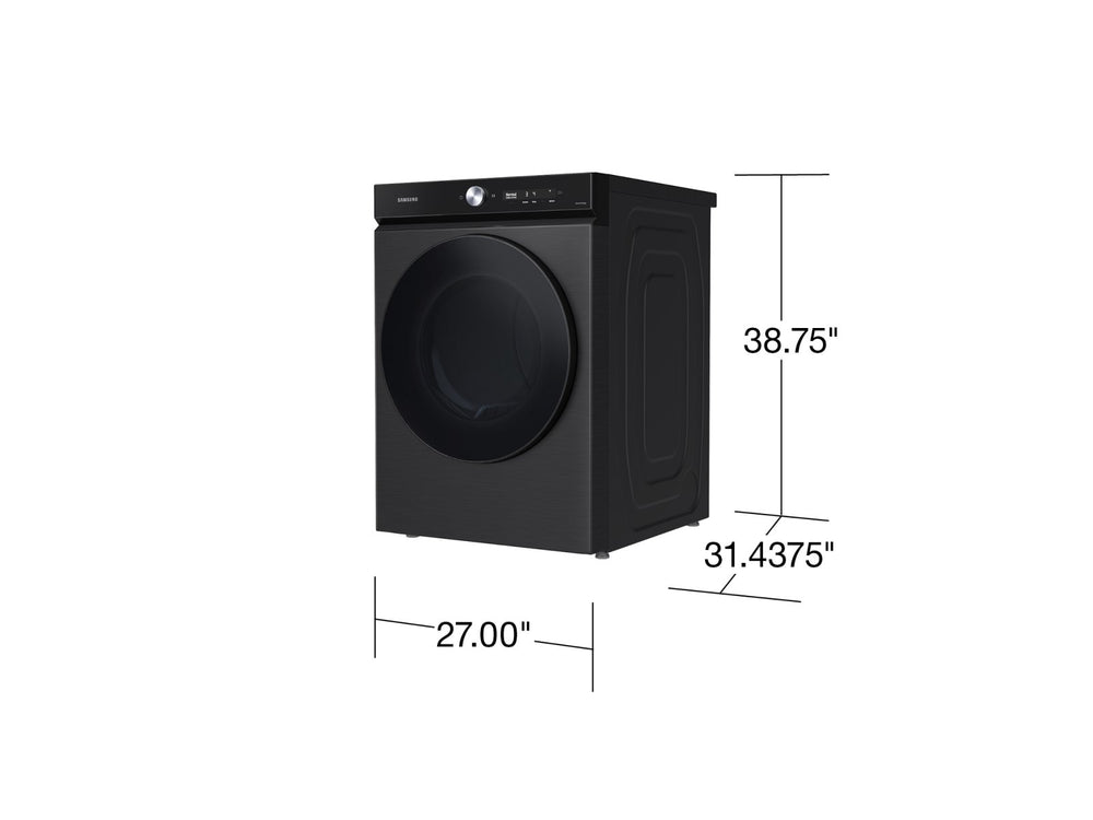 Bespoke 7.6 cu. ft. Ultra Capacity Gas Dryer with Super Speed Dry and AI Smart Dial in Brushed Black