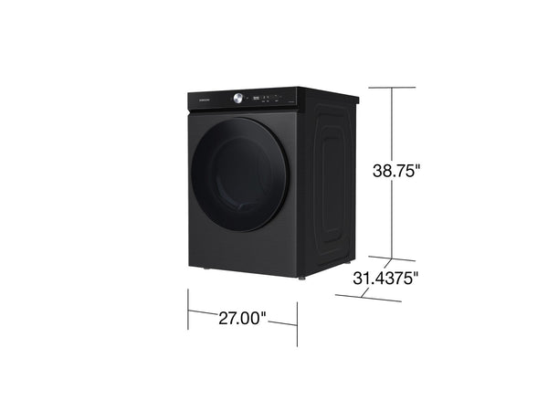 Bespoke 7.6 cu. ft. Ultra Capacity Gas Dryer with Super Speed Dry and AI Smart Dial in Brushed Black