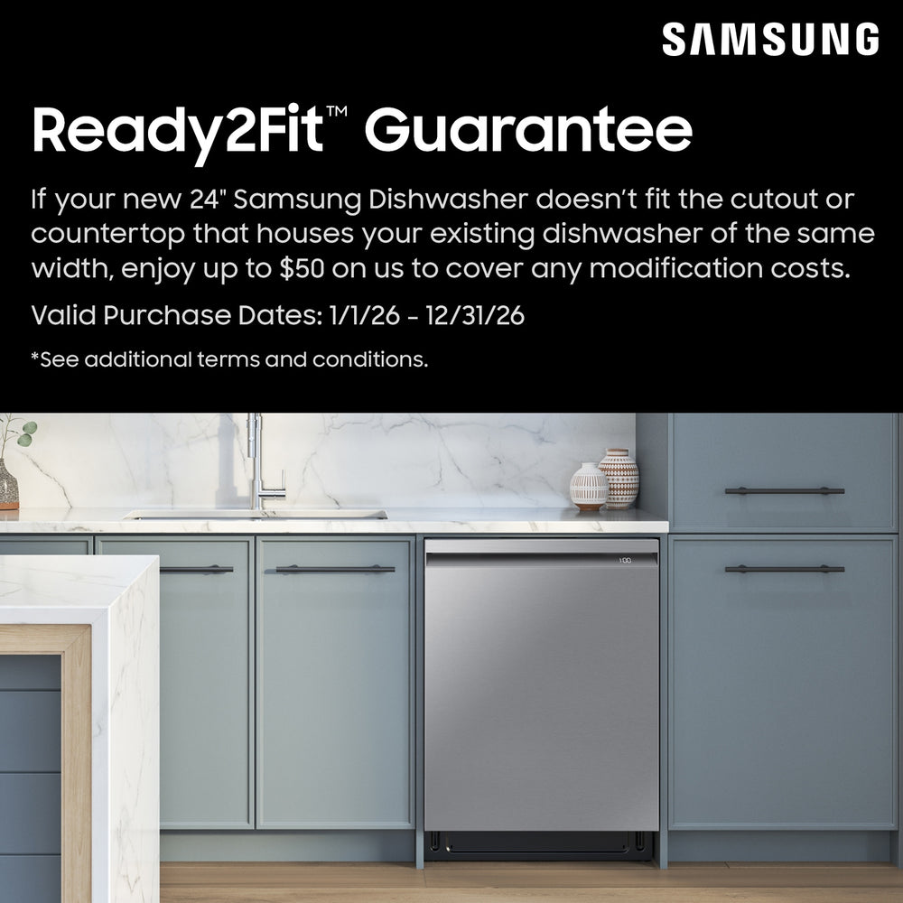 Fingerprint Resistant 53 dBA Dishwasher with Adjustable Rack