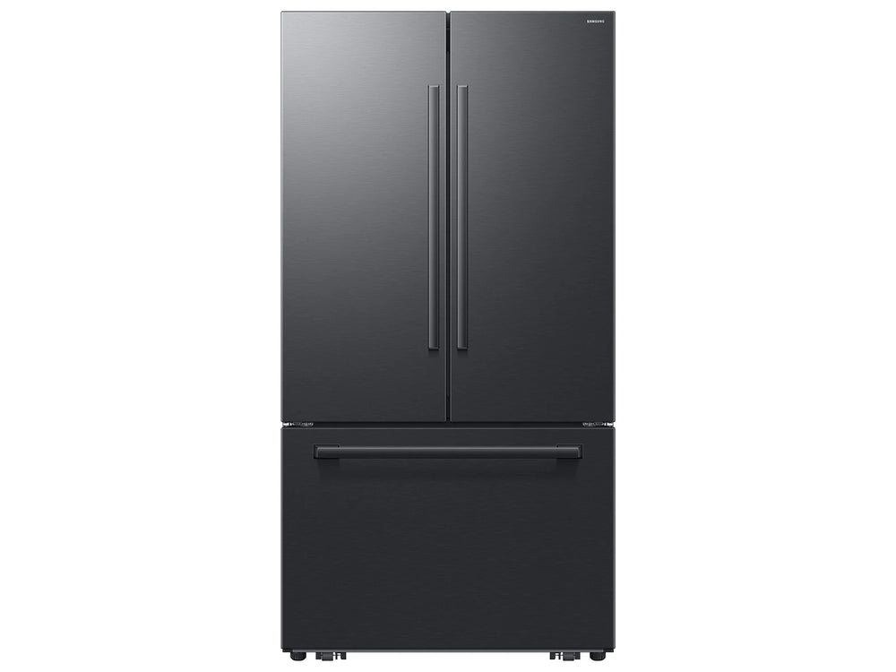 Bespoke AI 30 cu. ft. 3-Door French Door Refrigerator with Zero Clearance Fit & In-Door Tall Water Dispenser - Matte Black Steel