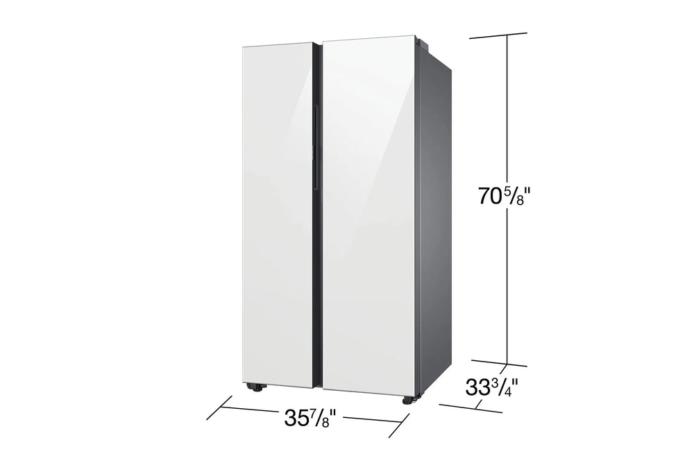 Bespoke Side-by-Side 28 cu. ft. Refrigerator with Beverage Center™ in White Glass