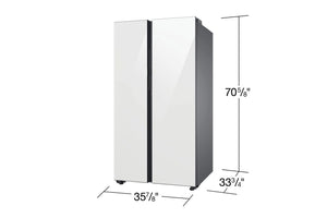 Bespoke Side-by-Side 28 cu. ft. Refrigerator with Beverage Center™ in White Glass