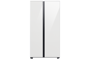 Bespoke Side-by-Side 28 cu. ft. Refrigerator with Beverage Center™ in White Glass
