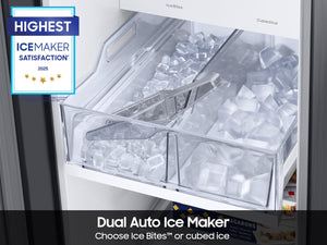 Bespoke Side-by-Side 28 cu. ft. Refrigerator with Beverage Center™ in White Glass