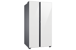Bespoke Side-by-Side 28 cu. ft. Refrigerator with Beverage Center™ in White Glass