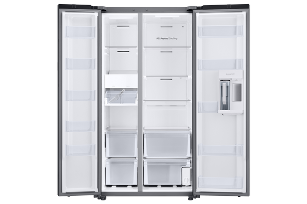 Bespoke Side-by-Side 28 cu. ft. Refrigerator with Beverage Center™ in White Glass
