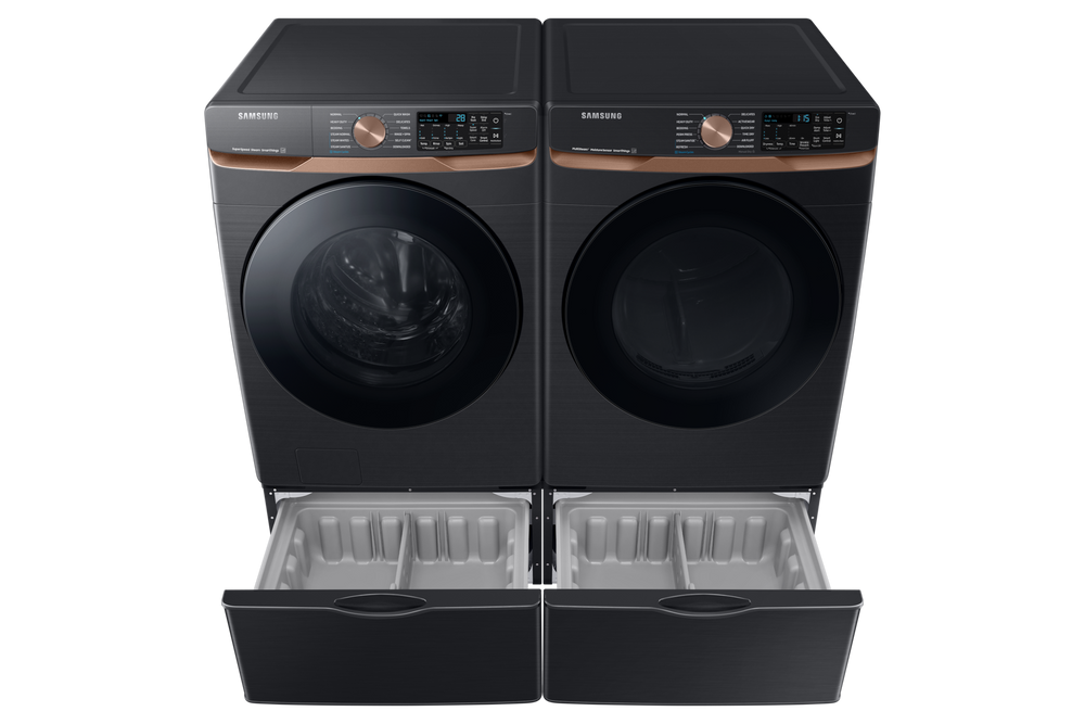 5.0 cu. ft. Extra Large Capacity Smart Front Load Washer with Super Speed Wash and Steam in Brushed Black