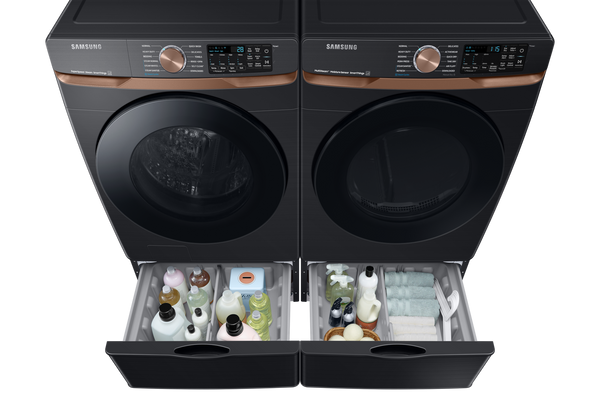 5.0 cu. ft. Extra Large Capacity Smart Front Load Washer with Super Speed Wash and Steam in Brushed Black