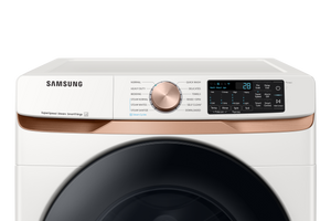 5.0 cu. ft. Extra Large Capacity Smart Front Load Washer with Super Speed Wash and Steam in Ivory