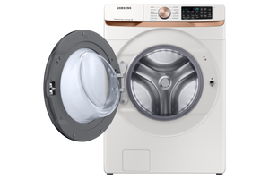 5.0 cu. ft. Extra Large Capacity Smart Front Load Washer with Super Speed Wash and Steam in Ivory