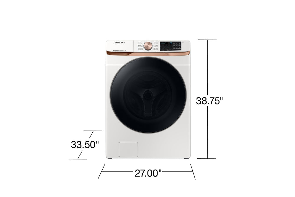 5.0 cu. ft. Extra Large Capacity Smart Front Load Washer with Super Speed Wash and Steam in Ivory