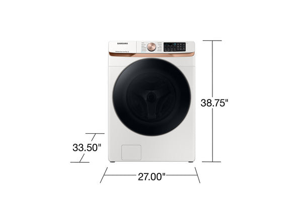 5.0 cu. ft. Extra Large Capacity Smart Front Load Washer with Super Speed Wash and Steam in Ivory