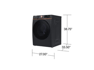 5.0 cu. ft. Extra Large Capacity Smart Front Load Washer with Super Speed Wash and Steam in Brushed Black