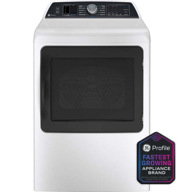 GE Profile™ ENERGY STAR® 7.4 cu. ft. Capacity Smart aluminized alloy drum Gas Dryer with Sanitize Cycle and Sensor Dry