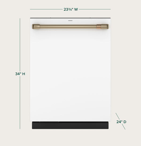 Café™ CustomFit ENERGY STAR Stainless Interior Smart Dishwasher with Ultra Wash Top Rack and Dual Convection Ultra Dry, LED Lights, 39 dBA