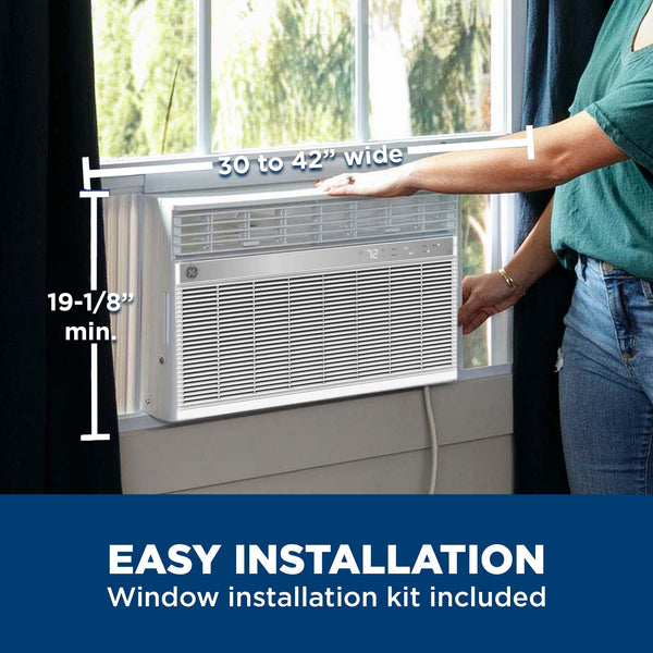 GE® 18,600 BTU Smart Electronic Window Air Conditioner for Extra-Large Rooms up to 1000 sq. ft.