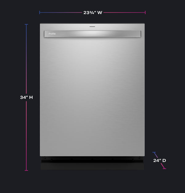 GE Profile™ ENERGY STAR® Fingerprint Resistant Top Control Stainless Interior Dishwasher with Microban™ Antimicrobial Technology with Sanitize Cycle