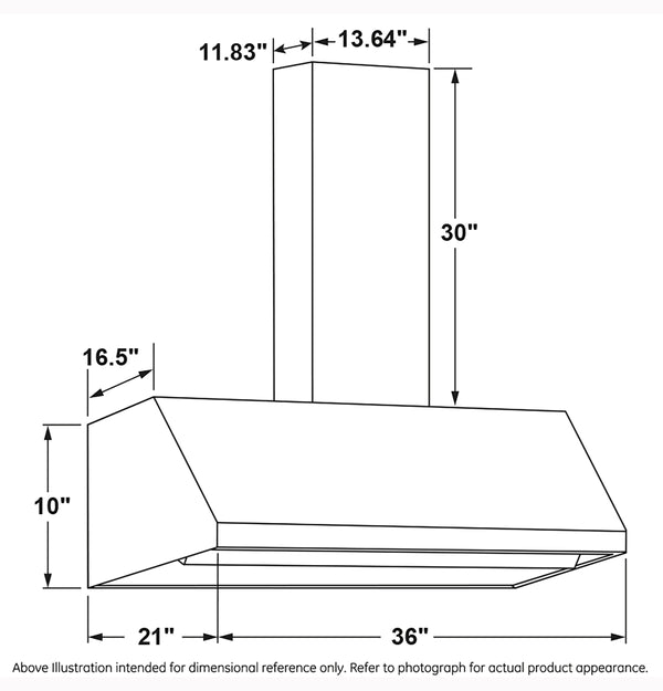 36” Designer Wall Mount Hood w/ Dimmable LED Lighting