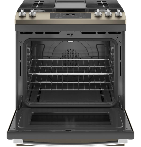 GE® 30" Slide-In Front-Control Convection Gas Range with No Preheat Air Fry