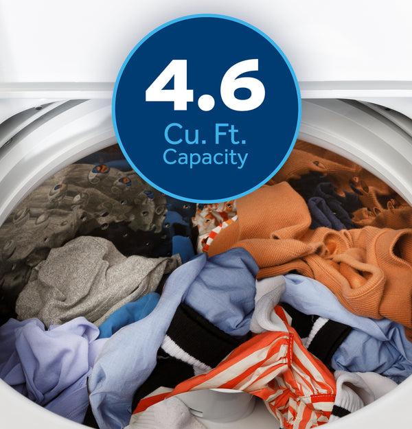 GE® 4.6 cu. ft. Capacity Washer with Stainless Steel Basket,Cold Plus and Wash Boost?