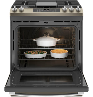 GE® 30" Slide-In Front-Control Convection Gas Range with No Preheat Air Fry