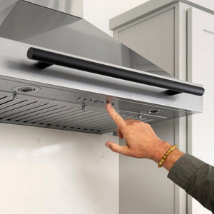 ZLINE 30" Autograph Edition Stainless Steel Range Hood with Stainless Steel Shell and Matte Black Accents
