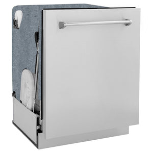ZLINE 24" Monument Series 3rd Rack Top Touch Control Dishwasher in Stainless Steel with Stainless Steel Tub, 45dBa