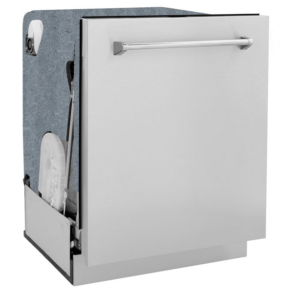 ZLINE 24" Monument Series 3rd Rack Top Touch Control Dishwasher in Stainless Steel with Stainless Steel Tub, 45dBa