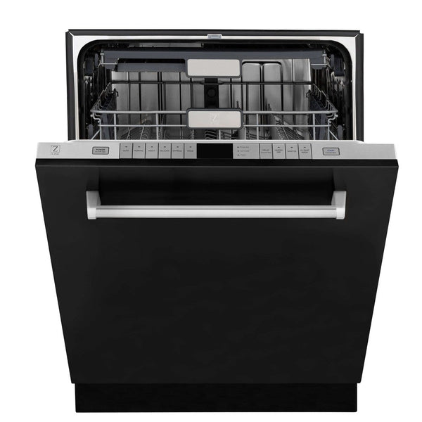 ZLINE 24" Monument Series 3rd Rack Top Touch Control Dishwasher in Black Matte with Stainless Steel Tub, 45dBa