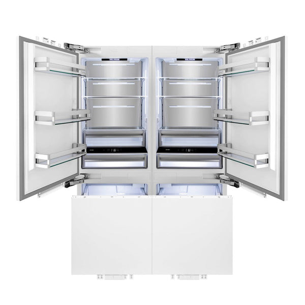 ZLINE 60" 32.2 cu. Ft. Panel Ready Built-In 4-Door French Door Refrigerator with Internal Water and Ice Dispenser