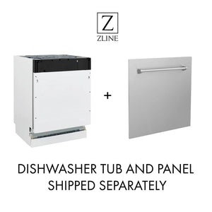 ZLINE Autograph Edition 18” Compact 3rd Rack Top Control Built-In Dishwasher in Stainless Steel with Matte Black Handle, 51dBa (DWVZ-304-18-MB)