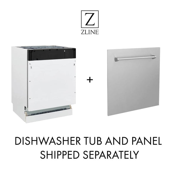 ZLINE Autograph Edition 18” Compact 3rd Rack Top Control Built-In Dishwasher in Stainless Steel with Matte Black Handle, 51dBa (DWVZ-304-18-MB)