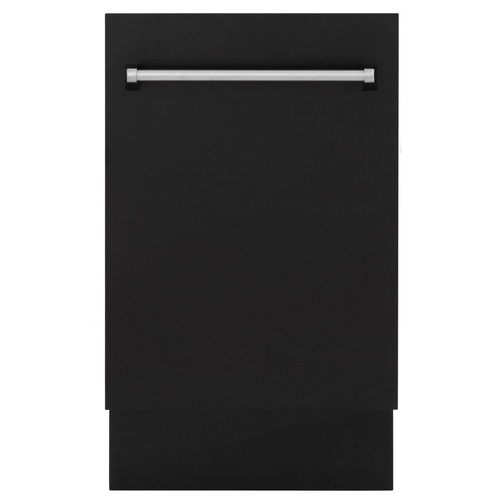 ZLINE 18" Tallac Series 3rd Rack Top Control Built-In Dishwasher in Black Matte with Stainless Steel Tub, 51dBa (DWV-BLM-18)