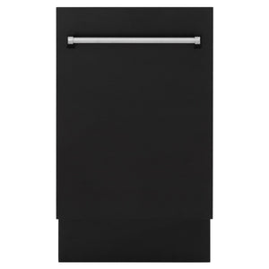 ZLINE 18" Tallac Series 3rd Rack Top Control Built-In Dishwasher in Black Matte with Stainless Steel Tub, 51dBa (DWV-BLM-18)