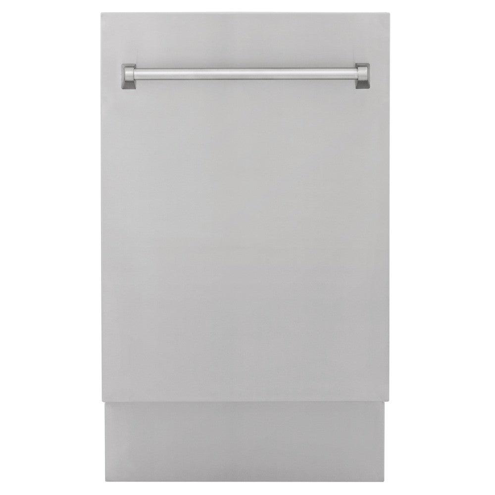 ZLINE 18" Tallac Series 3rd Rack Top Control Built-In Dishwasher in Stainless Steel and Traditional Handle, 51dBa