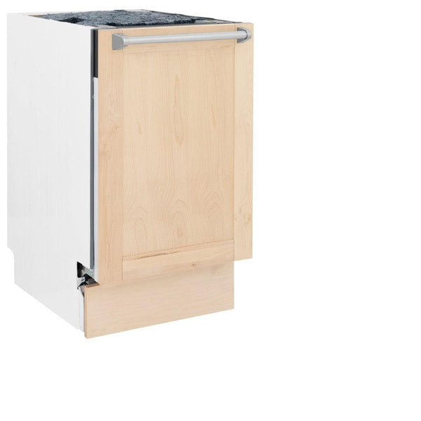 ZLINE 18" Tallac Series 3rd Rack Top Control Built-In Dishwasher in Unfinished Wood and Traditonal Handle, 51dBa