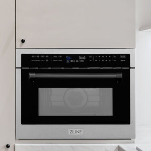 ZLINE Autograph Edition 24" 1.6 cu ft. Built-in Convection Microwave Oven in Fingerprint Resistant Stainless Steel with Matte Black Accents