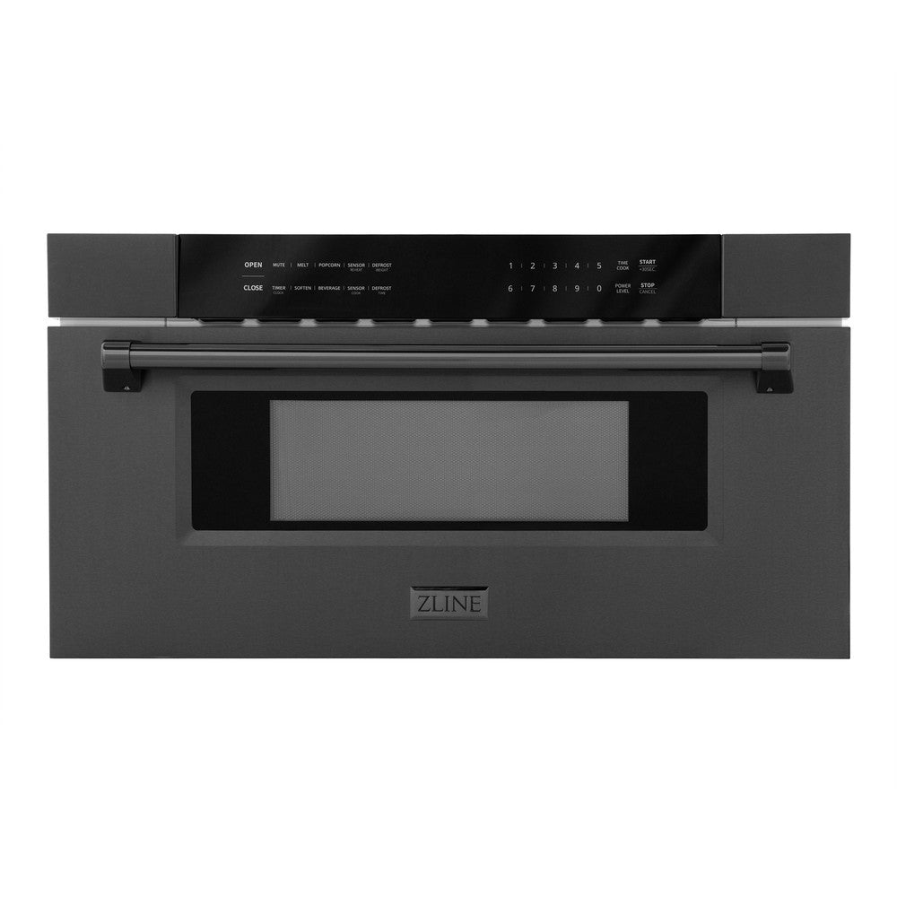 ZLINE 30" 1.2 cu. ft. Built-in Microwave Drawer in Black Stainless Steel