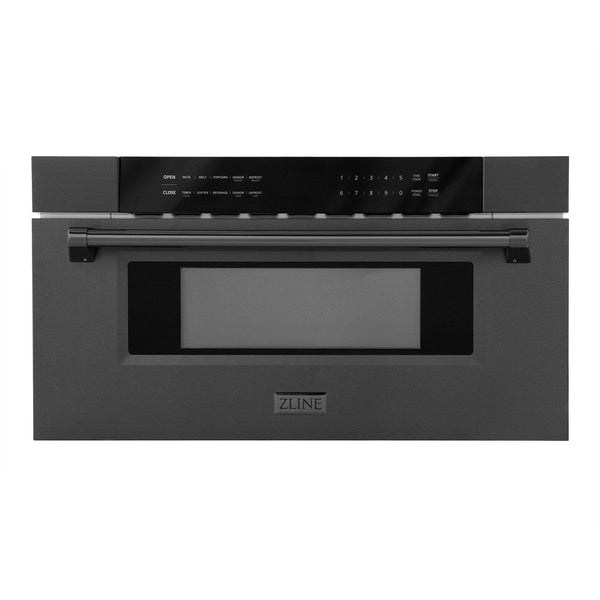 ZLINE 30" 1.2 cu. ft. Built-in Microwave Drawer in Black Stainless Steel
