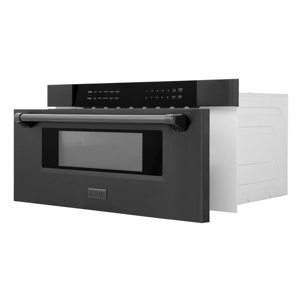 ZLINE 30" 1.2 cu. ft. Built-in Microwave Drawer in Black Stainless Steel