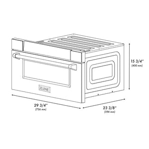 ZLINE Autograph Edition 30" 1.2 cu. ft. Built-In Microwave Drawer in Fingerprint Resistant Stainless Steel with Matte Black Accents