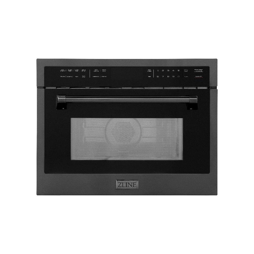 ZLINE 24" 1.6 cu ft. Built-in Convection Microwave Oven in Black Stainless Steel with Speed and Sensor Cooking