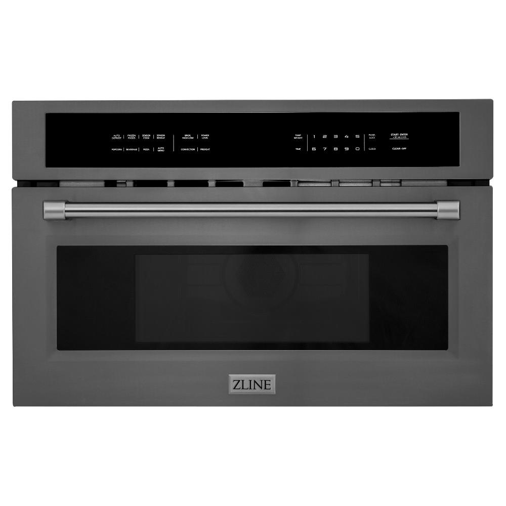 ZLINE 30” 1.6 cu ft. Built-in Convection Microwave Oven in Black Stainless Steel with Speed and Sensor Cooking