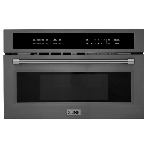ZLINE 30” 1.6 cu ft. Built-in Convection Microwave Oven in Black Stainless Steel with Speed and Sensor Cooking