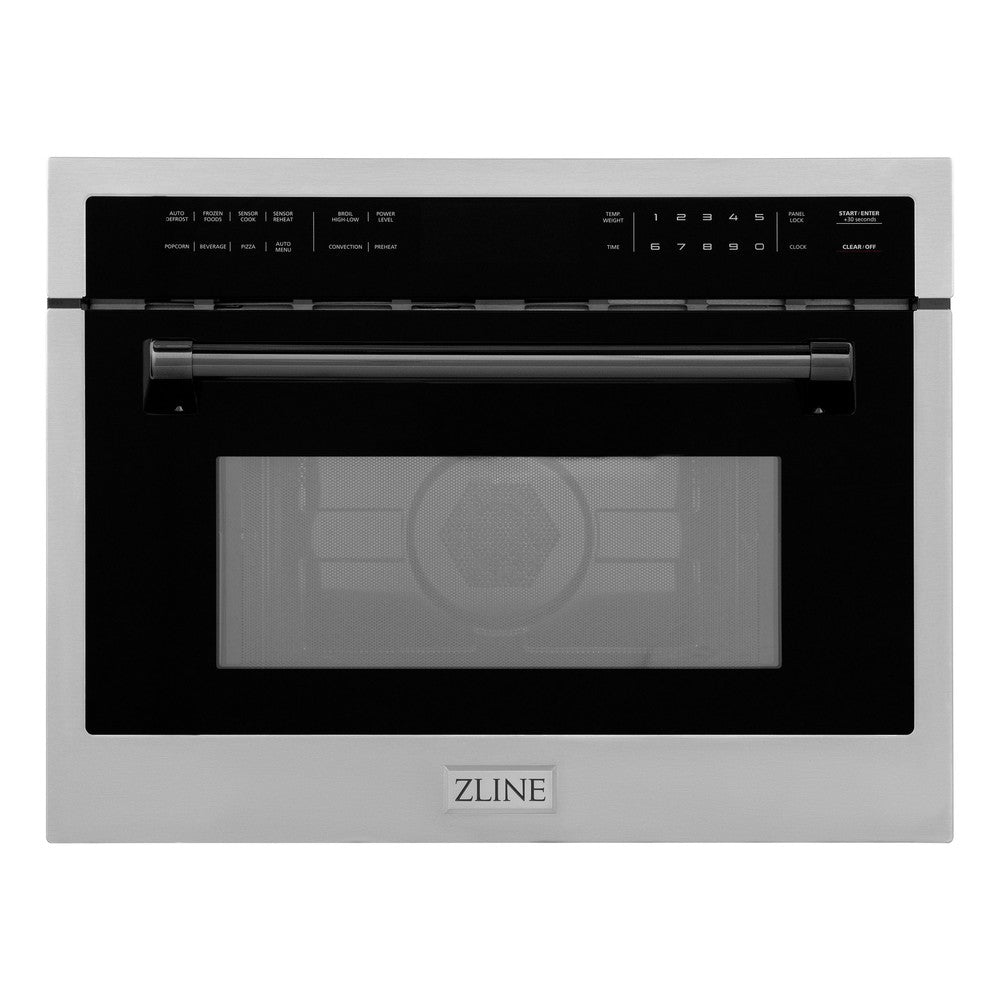ZLINE Autograph Edition 24" 1.6 cu ft. Built-in Convection Microwave Oven in Stainless Steel and Matte Black Accents
