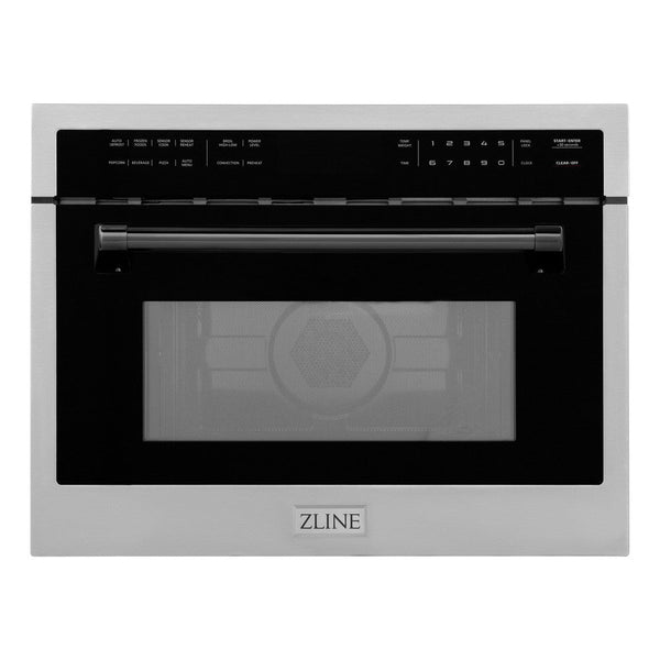 ZLINE Autograph Edition 24" 1.6 cu ft. Built-in Convection Microwave Oven in Stainless Steel and Matte Black Accents