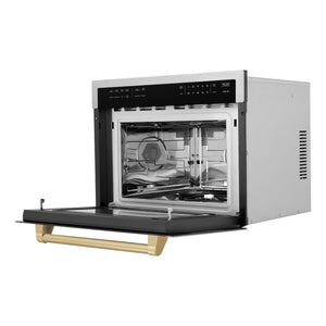 ZLINE Autograph Edition 24" 1.6 cu ft. Built-in Convection Microwave Oven in Fingerprint Resistant Stainless Steel with Champagne Bronze Accents
