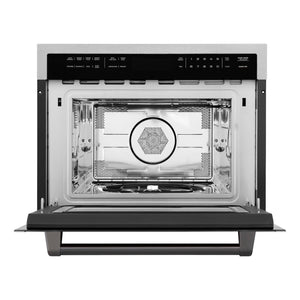 ZLINE Autograph Edition 24" 1.6 cu ft. Built-in Convection Microwave Oven in Fingerprint Resistant Stainless Steel with Matte Black Accents